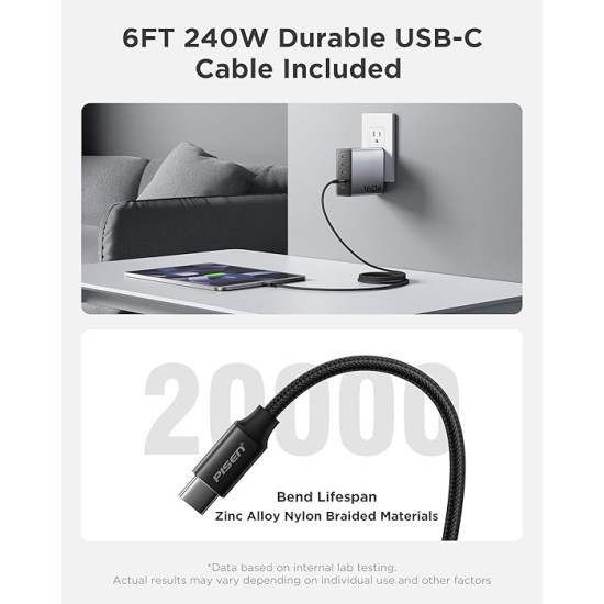 Pisen 160W 4-Port Fast Charger